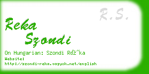 reka szondi business card